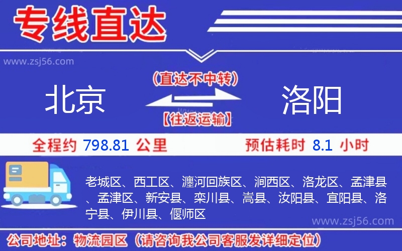 北京到洛陽(yáng)物流公司