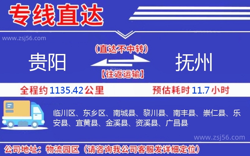 貴陽(yáng)到撫州物流公司