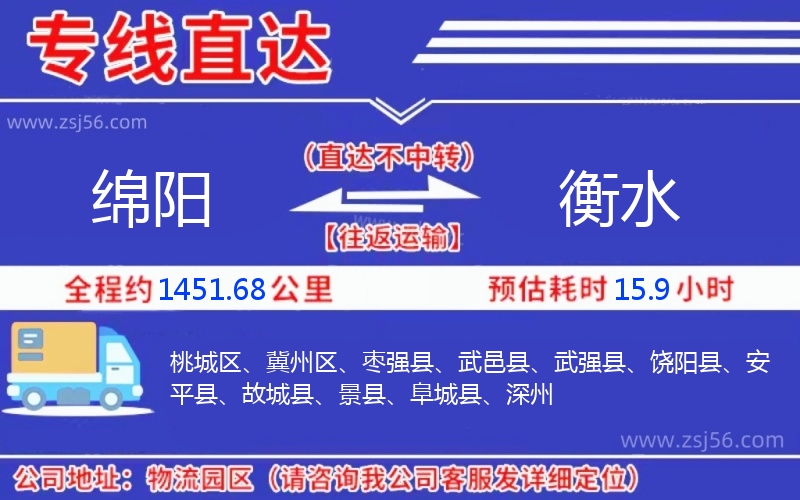 綿陽(yáng)到衡水物流公司